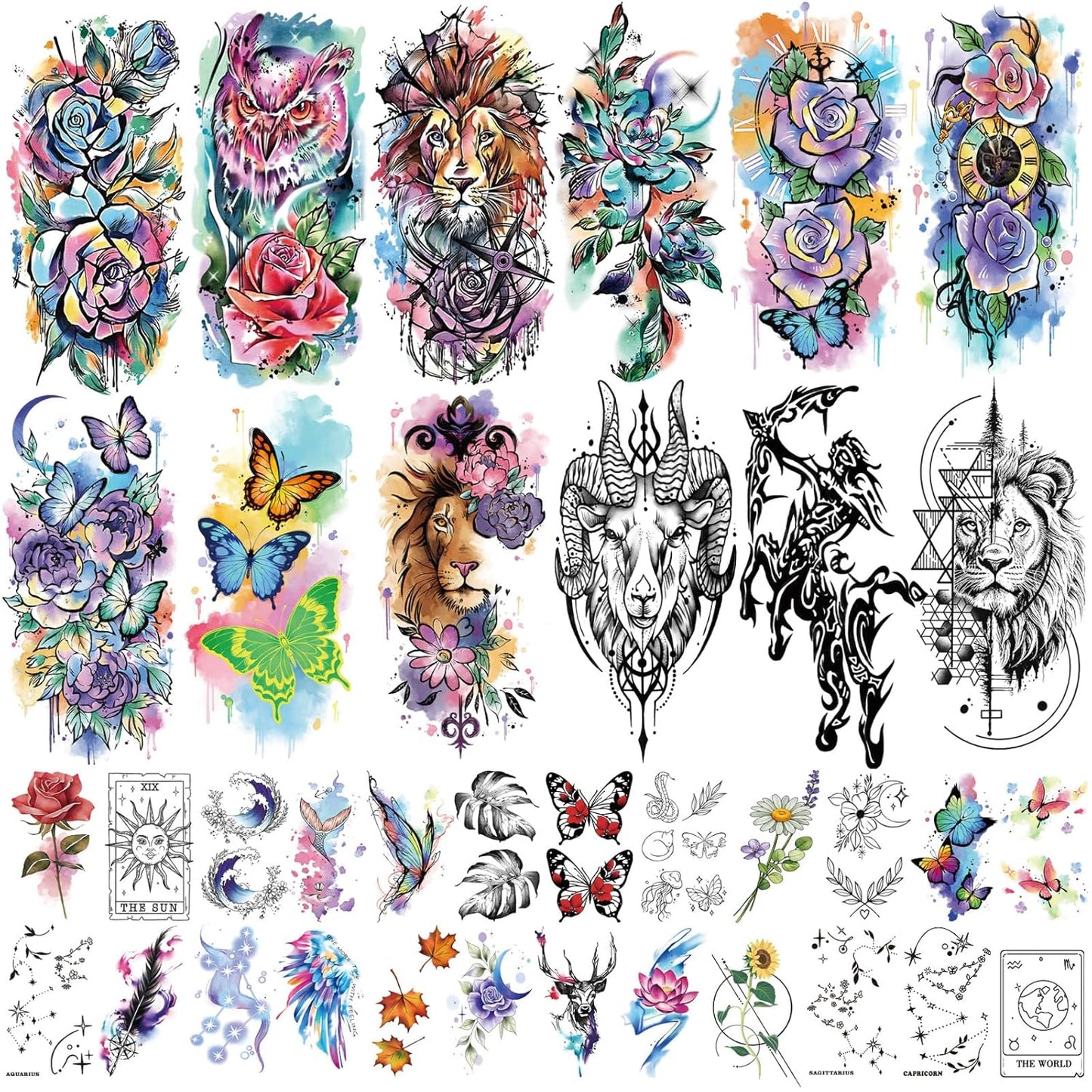 252+ PCS Glow Unicorn Princess Temporary Tattoo for Kids, 36 Sheets Rainbow Castle Candy Star Prince Fake Tattoos Sticker for Girls Boys, Luminous Birthday Magic Fairy Theme Party Favors Decoration