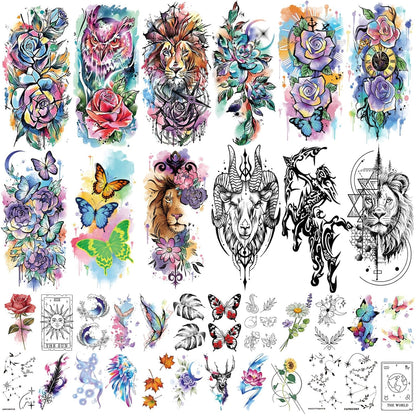 252+ PCS Glow Unicorn Princess Temporary Tattoo for Kids, 36 Sheets Rainbow Castle Candy Star Prince Fake Tattoos Sticker for Girls Boys, Luminous Birthday Magic Fairy Theme Party Favors Decoration