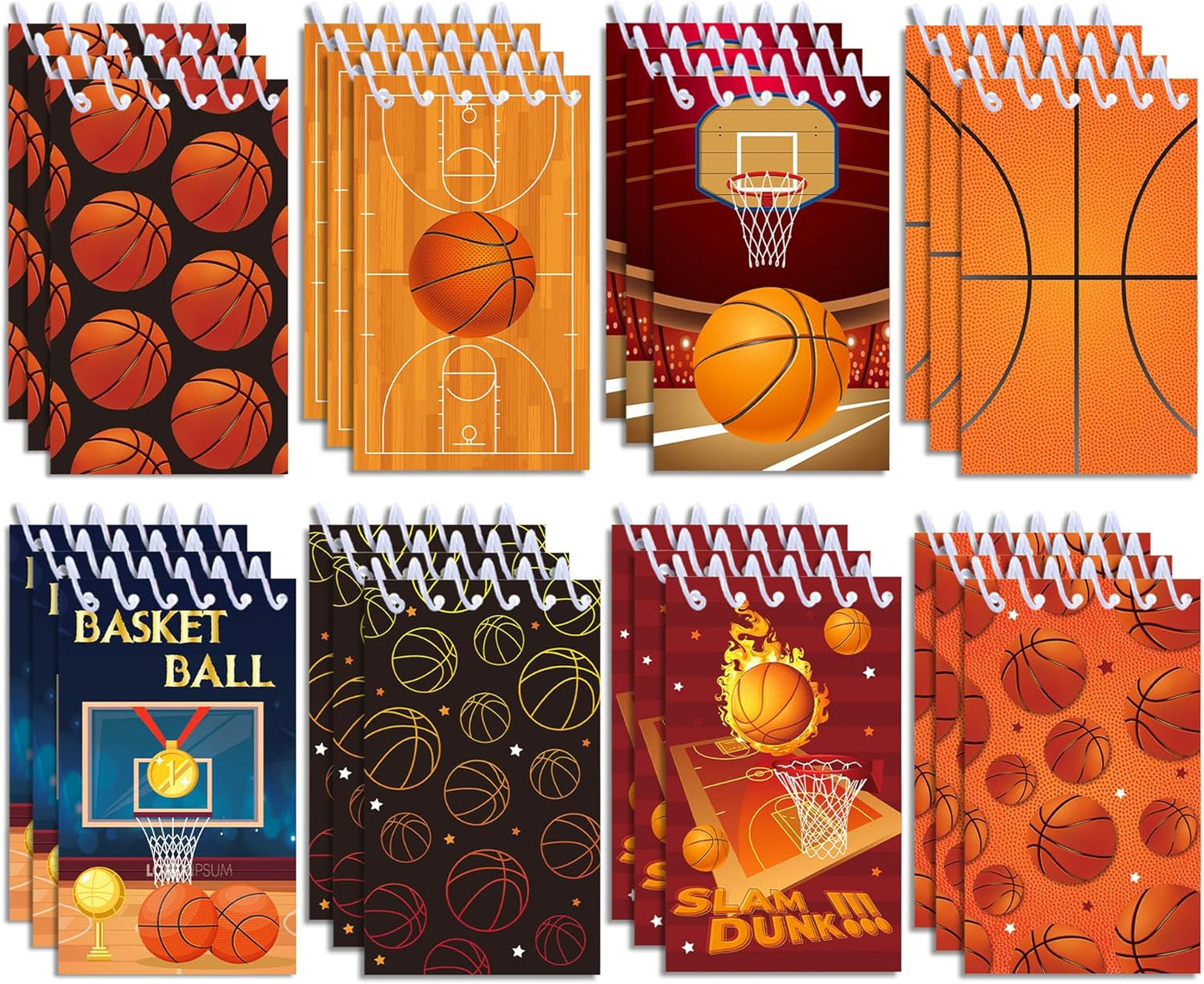 24 Pcs Sports Mini Notepads Basketball Baseball Football Soccer Party Favors Goodie Bag Stuffers Notepads Spiral Mini Notebooks for Teens Teacher Classroom Reward