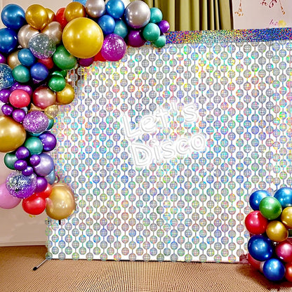 4 Packs Silver Foil Fringe Curtain, Silver Glitter Metallic Tinsel Backdrop for Birthday, Wedding, Baby Shower, Bachelorette, 70s 80s 90s Theme Disco Party, Iridescent Party Decorations Supplies
