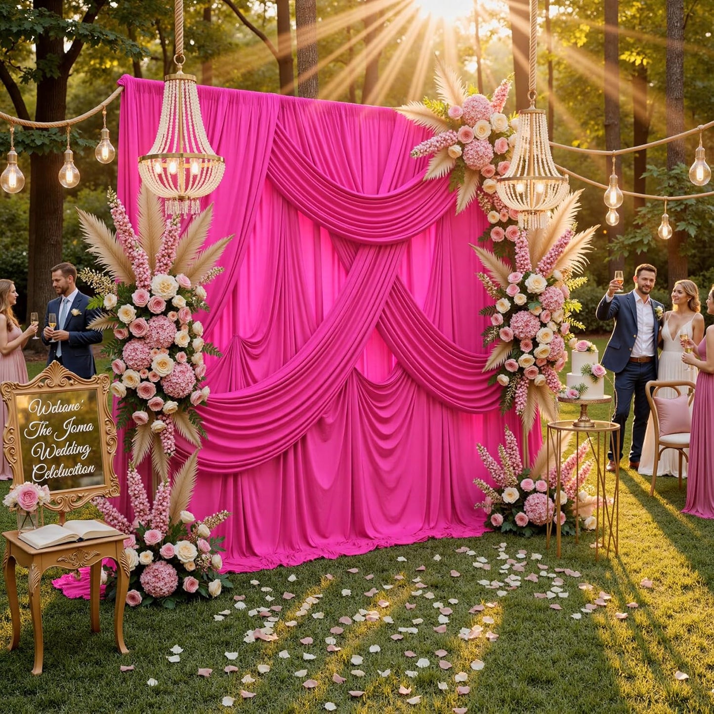 10ftx10ft Black Backdrop Curtains for Weddings Parties, Wrinkle Free 2 Panels Silky Polyester Photo Backdrop Drapes Back Drop Cloth Drapery for Birthday Mother'sDay Photography Background