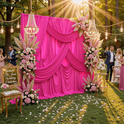 10ftx10ft Black Backdrop Curtains for Weddings Parties, Wrinkle Free 2 Panels Silky Polyester Photo Backdrop Drapes Back Drop Cloth Drapery for Birthday Mother'sDay Photography Background