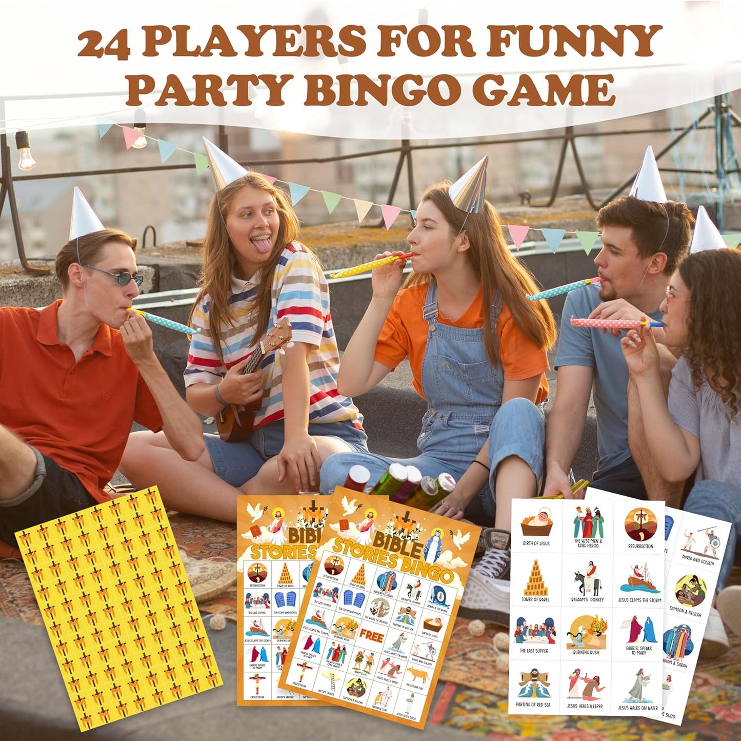 Book Bingo Game, Reading Party Bingo Cards Set, Read Themed Party Games Supplies for Book Lovers, Adults Family Friends Holiday Activities Favors Decorations for 24 Player, 01