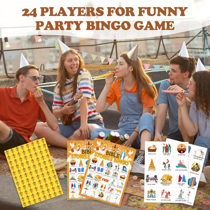 Book Bingo Game, Reading Party Bingo Cards Set, Read Themed Party Games Supplies for Book Lovers, Adults Family Friends Holiday Activities Favors Decorations for 24 Player, 01