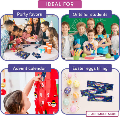 BONNYCO Pop It Bracelets and Keychains Pack 30 Kids Party Favors. Goodie Bags Stuffers for Kids, Fidget Toys Pop Its Bulk. Return Gifts for Birthday Party, Goody Bag Stuffers, Pinata, Classroom Prizes