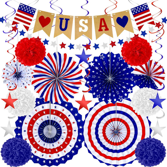 35 PCS Cinco De Mayo Decorations, Fiesta Party Decorations Hispanic Heritage Month Decorations Banner Paper Fans Tissue POMPOM Swirls Garland for Day of Dead Mexican Party Decor Supplies Decor