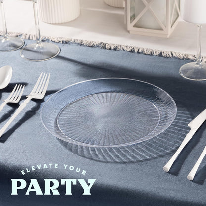 PLASTICPRO 30 Pack Crystal Like Clear Disposable Plastic Plates Dinner Dishes 6 ounce Bowls for Special Occasions Parties
