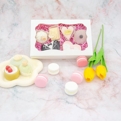 50pcs 8x5x2 Inch White Bakery Boxes Cookie Boxes with Window Treat Boxes Dessert Boxes for Cookie,Pastry,Macaron,Donut,Muffins,Chocolate,Cupcake and Candy Gift Giving