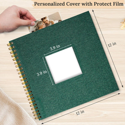 8 x 8 Inch Scrapbook Photo Album Linen Cover 20 Sheets/ 40 Pages, Hardcover Kraft White Pages Memory Book, for Travel Wedding Guest Book Christmas Baby Shower Fits 4x6 & Instant Photos, Beige