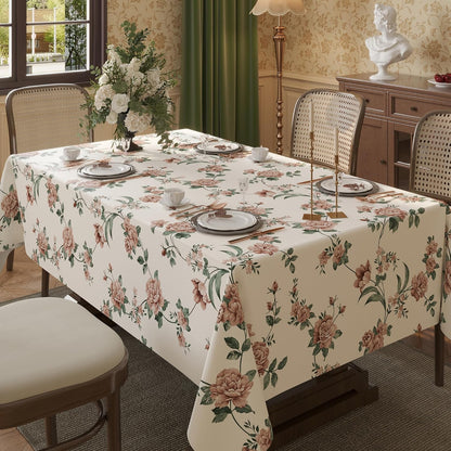 Rectangle Table Cloth,100% Waterproof Tablecloth Oil Proof Spill Proof Vinyl Table Cloth, Wipe Clean Plastic Table Cover for Dining, Camping, Indoor and Outdoor 52" x 70",Leaves