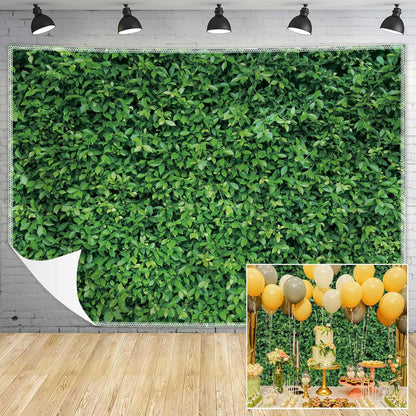 Green Leaves Backdrop - Nature Greenery Polyester Photography Background for Birthday Wedding Decor Soft Fabric Wall Banner | Baby Shower, Safari, Dinosaur Theme Photo Booth(7x5ft)