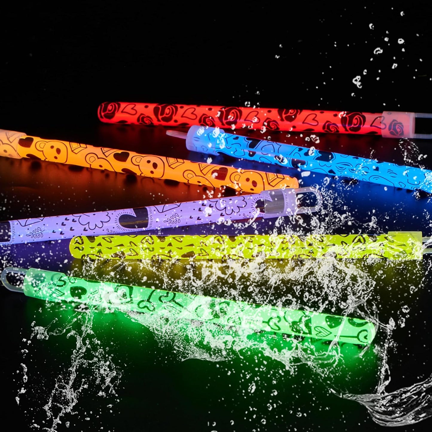 JOYIN 30 Packs Valentine's Day Gifts Cards with Bright Large Glow Sticks for Valentine's Party Favors, Waterproof Glow Sticks for Valentines Classroom Exchange Toy, Valentine School Classroom Prizes