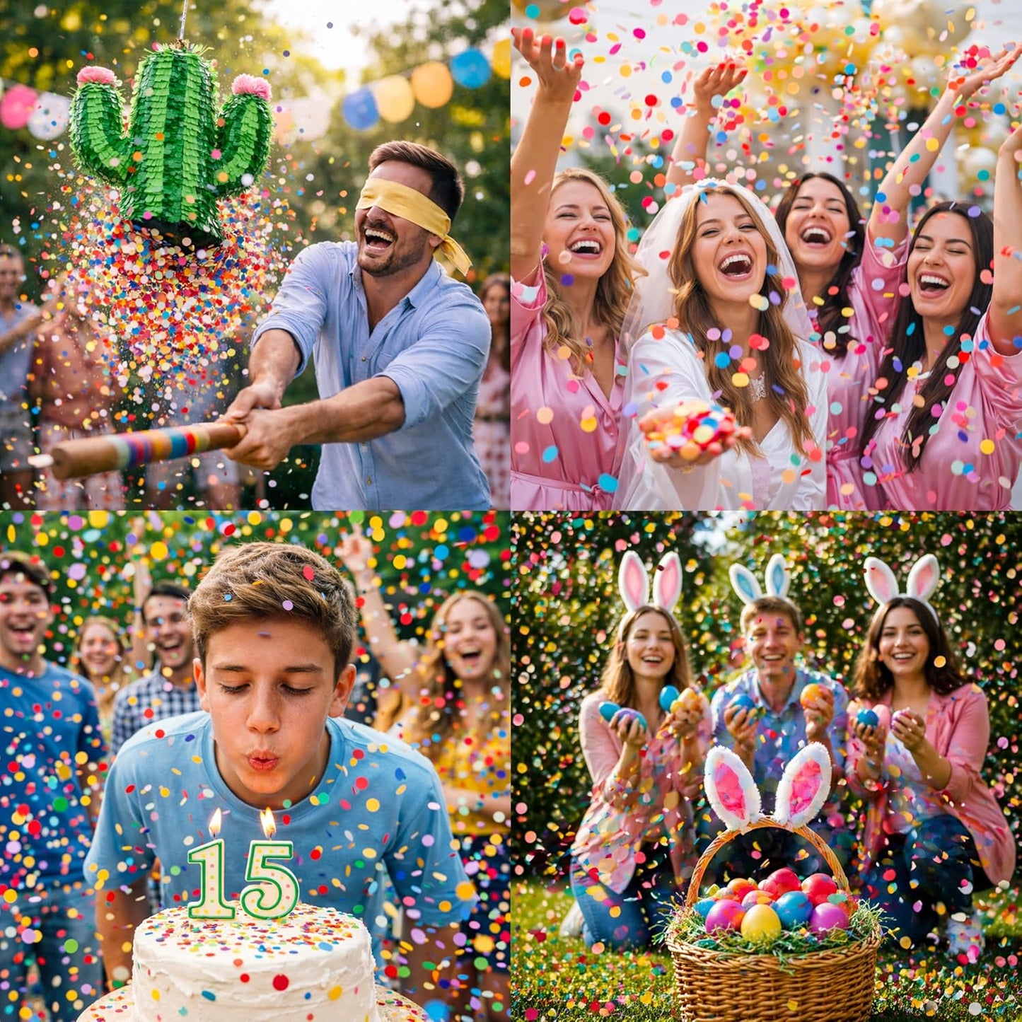 Mood Lab Multicolor Confetti - Mexican Colorful Party Confetti - 1.5 LBs/680 grams - Round Tissue Confetti
