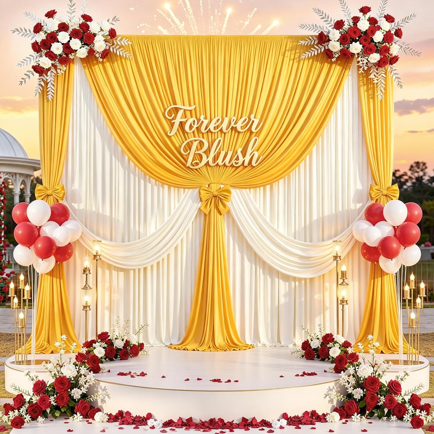 10 ft x 10 ft Wrinkle Free White Backdrop Curtains for Wedding Parties, Polyester Photography Backdrop Drapes for Birthday Parties Stage Backdrop Stand, 2 Panels 5x10FT Background Curtains