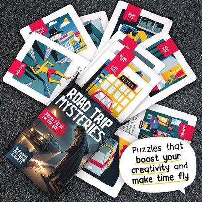 WELL BALANCED Road Trip Mysteries - Car Game for Adults & Teens, Road Trip Travel Essentials