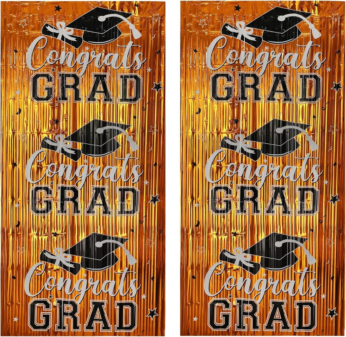 Gradution Party Suppiles Backdrop Decoration 2026, Claas of 2026 Streamer Tinsel Foil Fringe Curtains, Photo Booth Prop Backdrop, Black Grad Photo Backgrounds