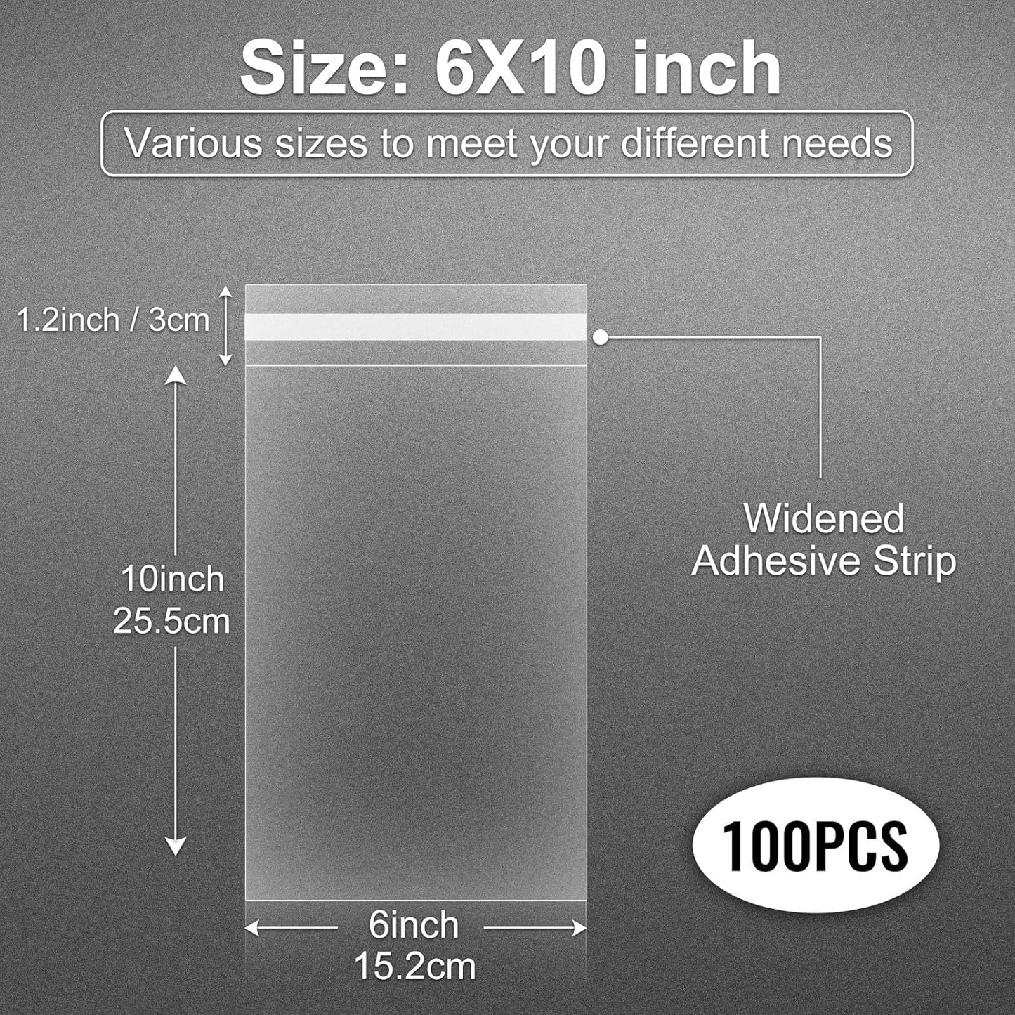 Clear Candy Bags 100pcs 6X10 Cellophane Treat Bag Party Favor Goodie Cake Pop Gift Apple Cello for Gift Baskets Bakery Cookie with Ties