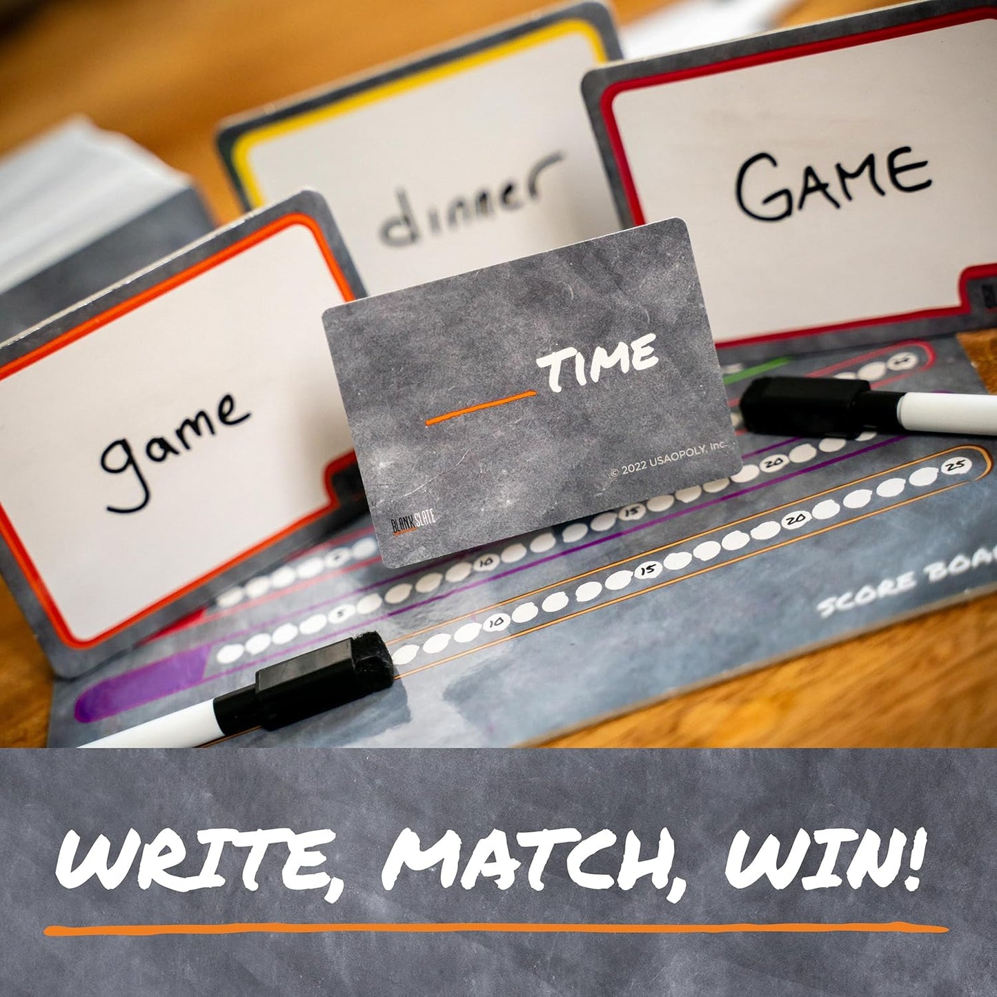USAOPOLY BLANK SLATE, Where Great Minds Think Alike, Fun Family-Friendly Board Game, Word Association Party Game, Easy to Learn, Fun to Play Family Game Night, 3-8 Players, Ages 8+