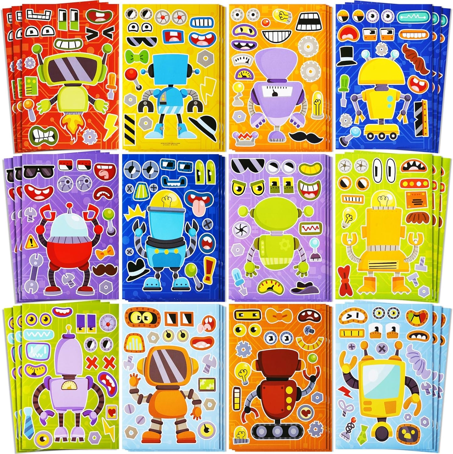 JOYIN 36 Sheets 9"x6" Make a face Stickers for Kids, Make Your Own Animal Stickers with Unicorn, Dinosaur, Sea and Safari Animals, Crafts Birthday Party Favors, Goodie Bags Classroom Activities