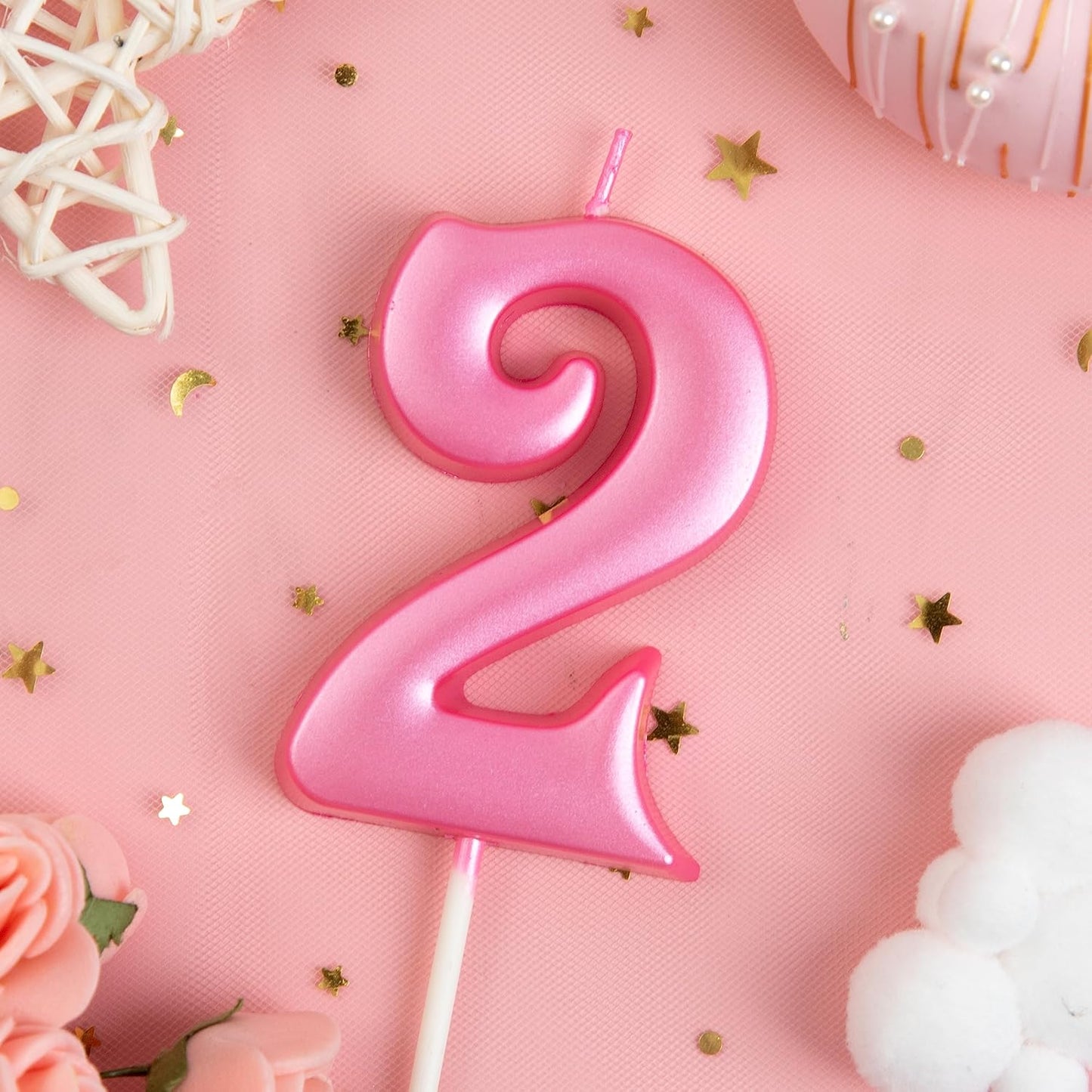 PHD CAKE 2.76 Inch Elegant Gold 1 Number Birthday Candles, Gold Number Candles, Cake Number Candles, Party Celebration