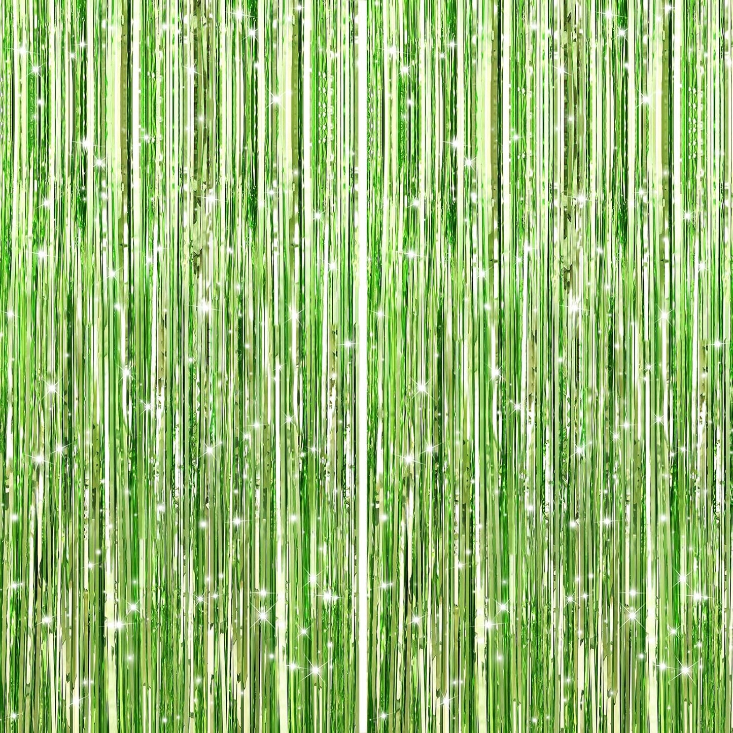 GCB 2Pack Black Metallic Tinsel Foil Fringe Curtains, Black Foil Curtain Backdrop, Photo Booth Props for Birthday Wedding Baby Shower Bachelorette Xmas Celebration Party Decorations Door Streamers