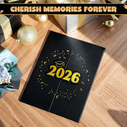 JOYIN 2026 Graduation Guest book Alternative, 12" Blue & Gold Graduation Party Decorations Signature Congrats, Class of 2026 Grad Card for High School College Grad Gift, Party Guest Signing Cardboard