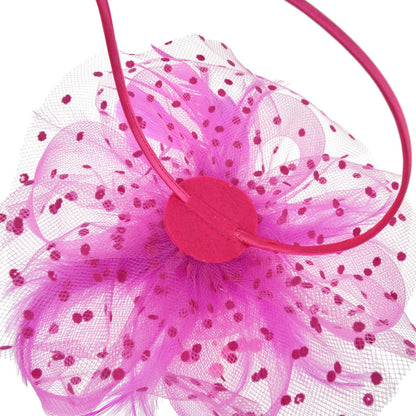 DRESHOW Fascinators Hat Flower Mesh Ribbons Feathers on a Headband and a Clip Tea Party Headwear for Girls and Women - Colors A