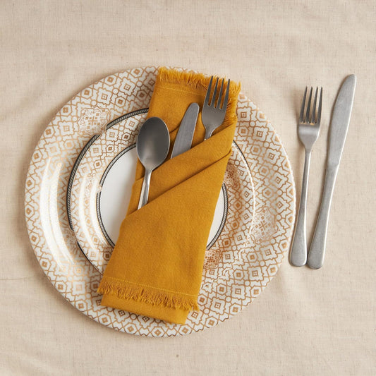 ACCENTHOME Natural Cotton Linen Napkin Set of 12 18x18 inch Dinner Napkins - Washable Soft Premium Hotel Quality Reusable Hemmed Edges Napkins Perfect Table Linens for Family Dinners, Weddings