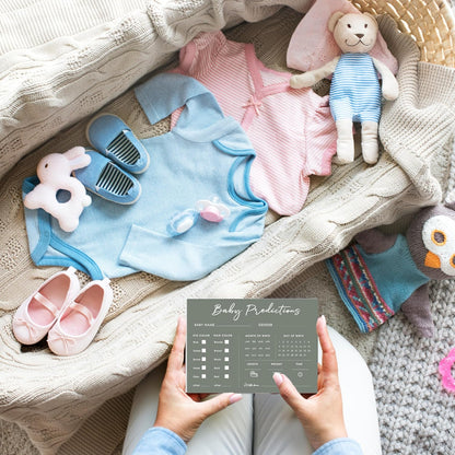 Baby Predictions and Advice Cards, 5" x 7" Pink Baby Shower Predictions Cards, Daily Party Games & Activities Favors for Newparents - G08