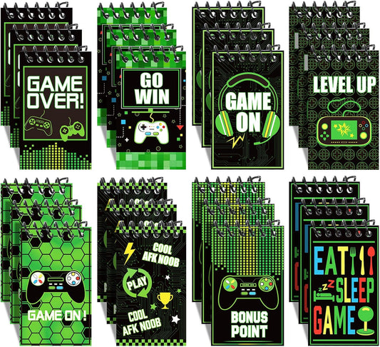 Marspark 24 Pieces Video Game Party Favors Mini Gaming Notepads Gamer Gaming Notepad Bulk Party Favors Supplies Mini Notepads Pack for Classroom Video Boys Girls Game Birthday