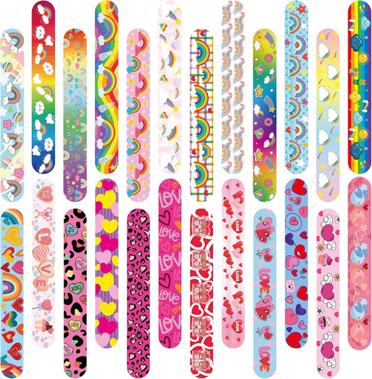 Slap Bracelets Party Favors 48Pcs Slap Bracelets Bulk Party Snap Bracelets Gifts for kids Butterflies,Space multi-themed School Classroom Prizes Exchange (B:Space,Trucks,Fire trucks,Roller skates)