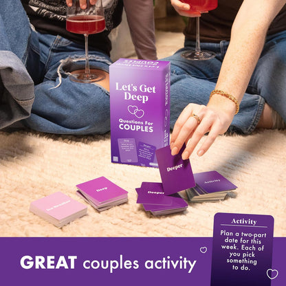 Let's Get Deep: Friends Edition by Relatable, Fun Group Card Game, Easy Adult Game for Game Night, Perfect for Party Games with Friends, Includes 400 Question Cards, Three Increasingly Personal Levels