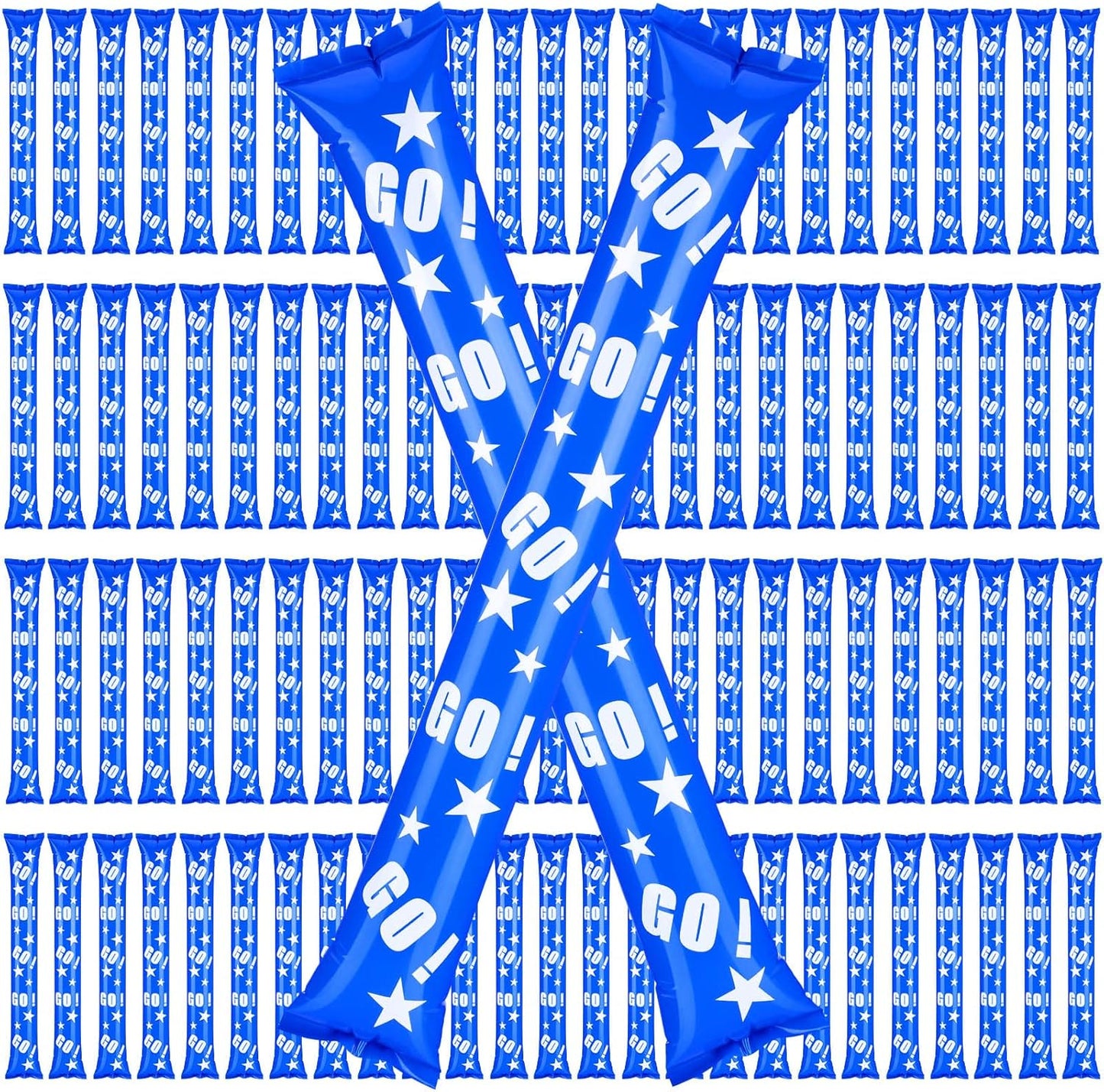 Hungdao 100 Pcs Thunder Sticks Spirit Boom Sticks Cheerleading Football Noise Makers Inflatable Noisemakers for Party Dance Basketball Sporting Event
