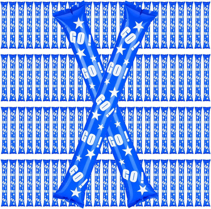Hungdao 100 Pcs Thunder Sticks Spirit Boom Sticks Cheerleading Football Noise Makers Inflatable Noisemakers for Party Dance Basketball Sporting Event