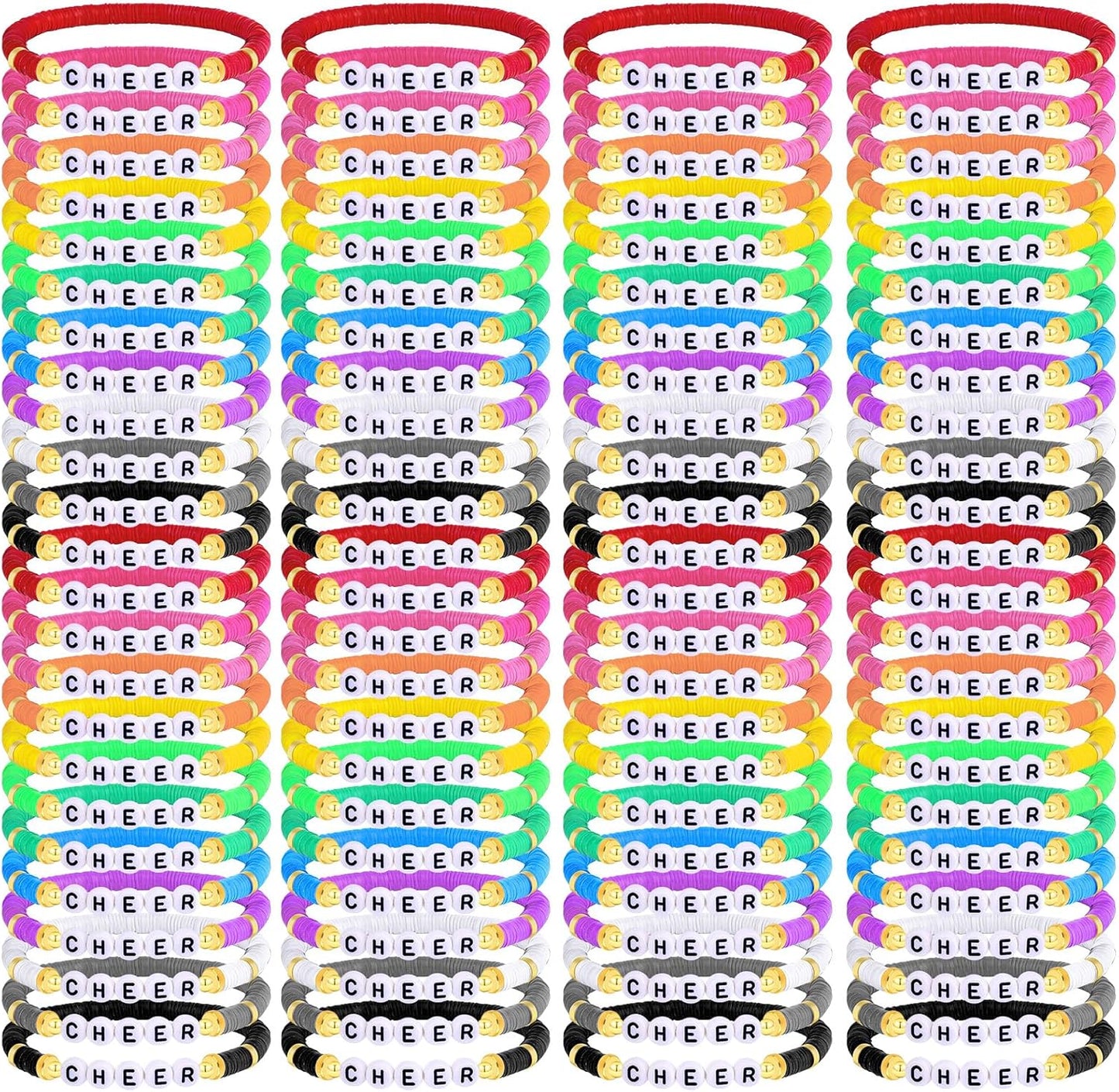LUYI 32 Pcs Preppy Jewelry Bracelets for Women Clay Bead Colorful Surfer Heishi Bracelet Set Stackable Beaded Friendship Stretch Bracelets Boho Y2K Summer Beach Elastic Layering Bracelets