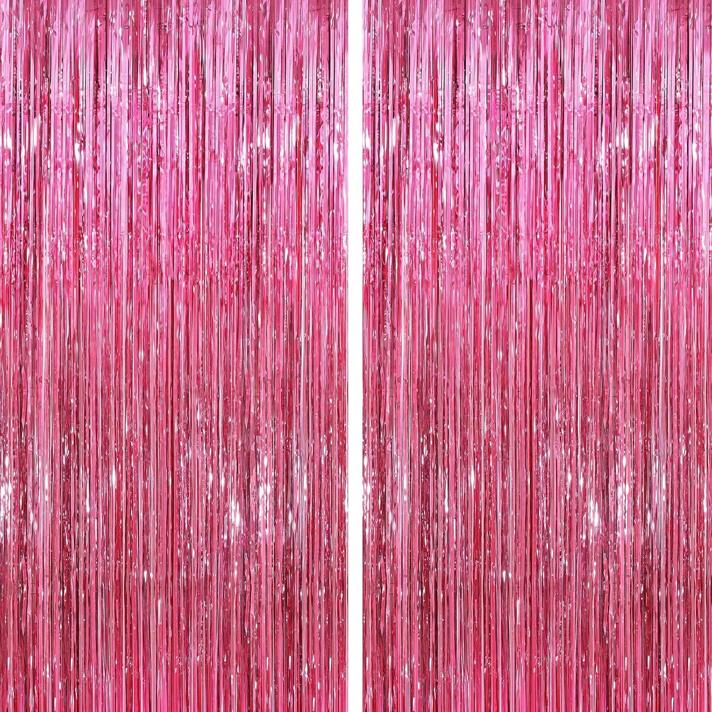 Black Fringe Curtain Party Streamers 2Pack 3.3x8.3 Ft Foil Fringe Backdrop Curtains for Birthday Wedding Bridal Baby Shower Halloween Decor Tinsel Streamers Black Party Decorations Door Streamers