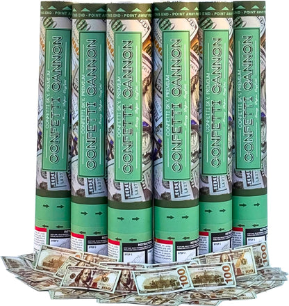 Confetti Sky [6 Pack] 12 Inch Confetti Cannons | Multicolor Confetti Poppers for Wedding Celebration, Birthday Party, Pranks, Graduation, Christmas Eve and New Year Celebration
