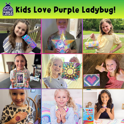 PURPLE LADYBUG Scratch Art for Kids - 150 Rainbow Scratch Art Mini Notes Arts and Craft Supplies, Crafts for Kids Ages 4-12, Mothers Day Note Cards, Kid Summer Activities for Camping & Summer Crafts