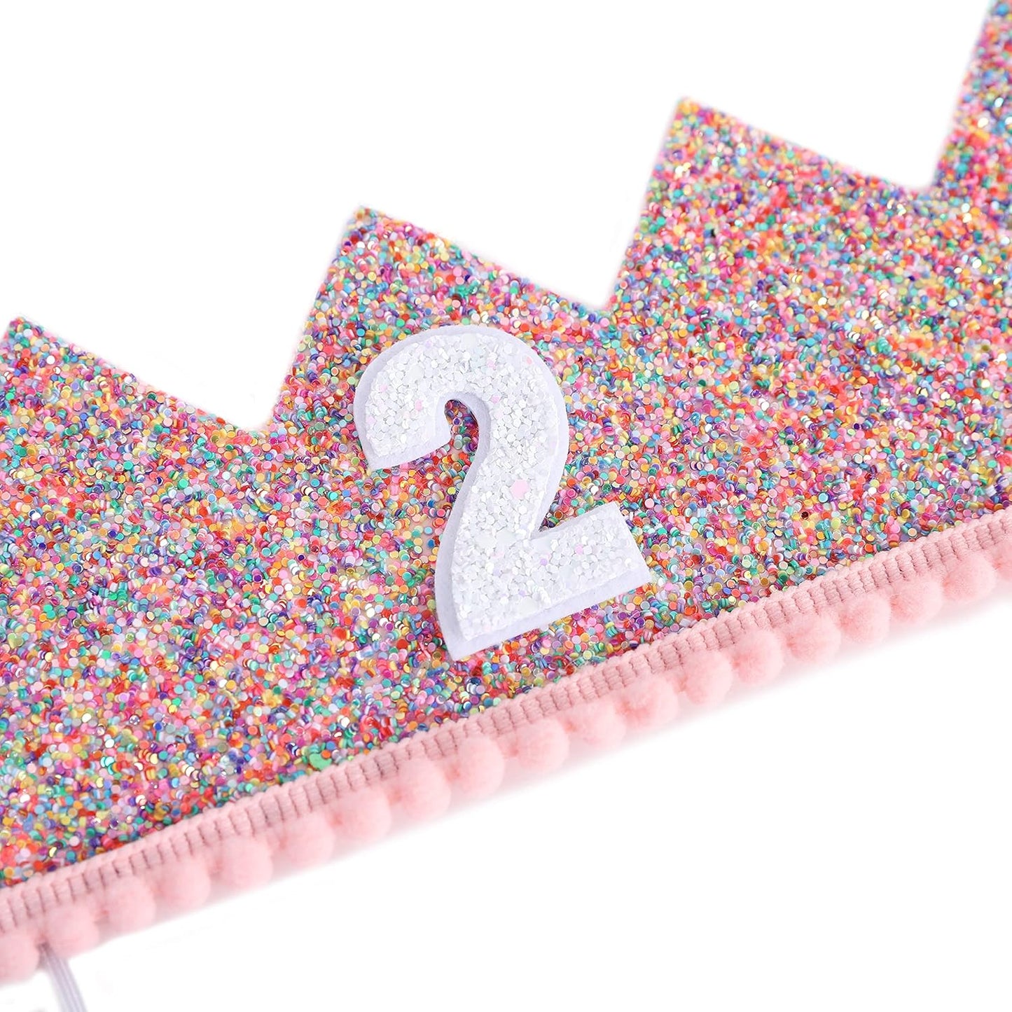 Rainbow Crown - 4th Birthday Party Glitter Crown, Kids Birthday Hats, Baby Photo Props, Little Girls Hair Accessories