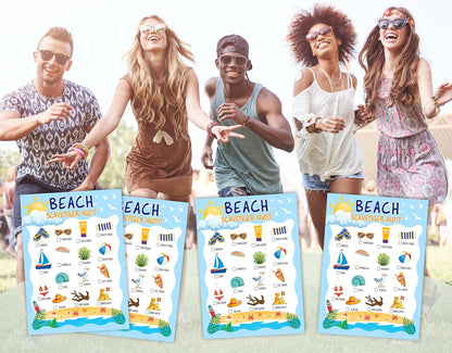 Beach Scavenger Treasure Hunt Game Cards, Outdoor Nature Scavenger Hunt Games, Summer Holiday Birthday Party Supplies Activities(25 Game Cards), 06
