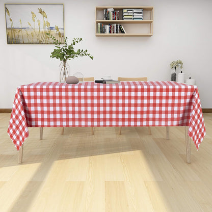 sancua Clear Plastic 100% Waterproof Tablecloth - 54 x 78 Inch - Vinyl PVC Rectangle Table Cloth Protector Oil Spill Proof Wipe Clean Table Cover for Dining Tables, Parties & Camping, Crystal Clear