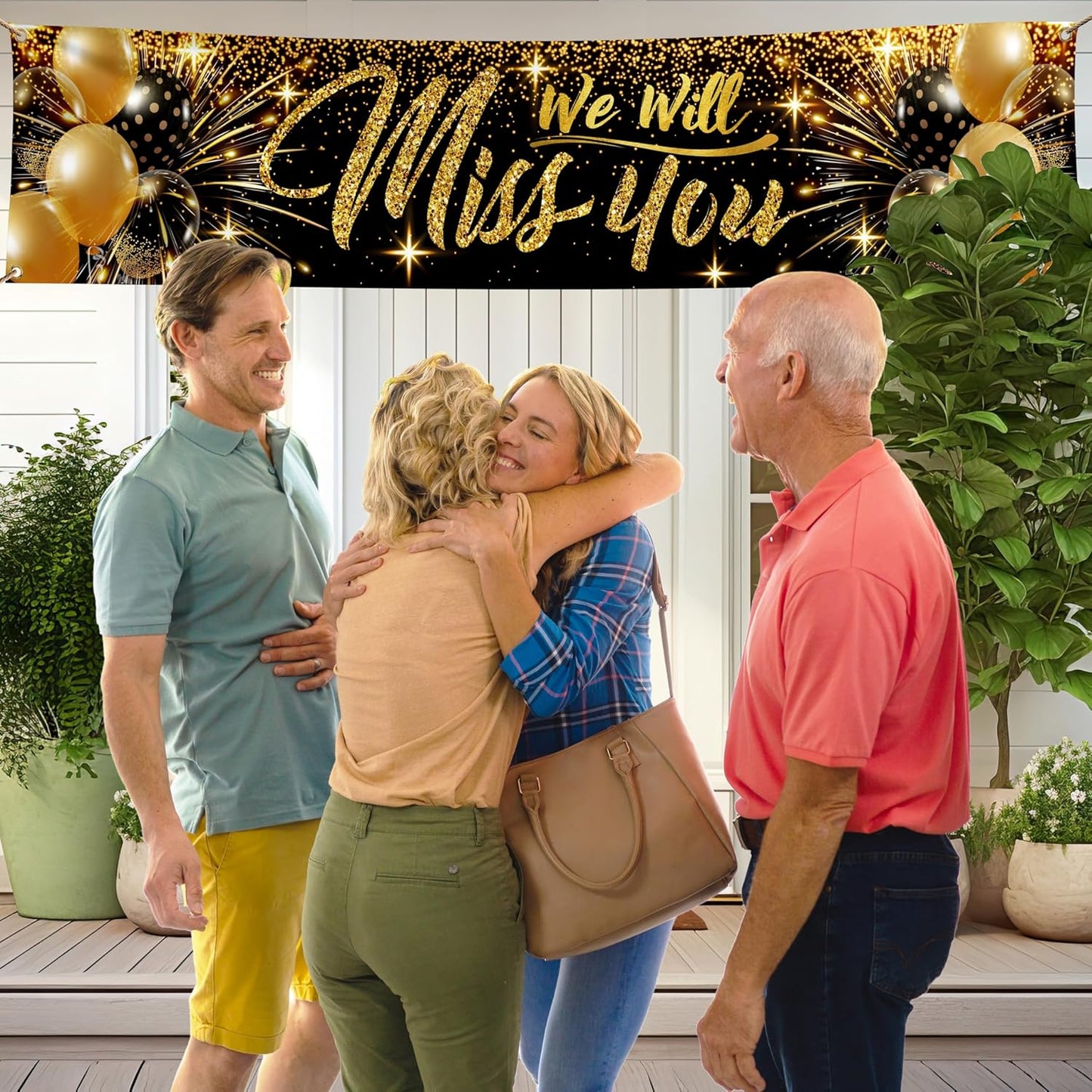 Welcome Banner - Black and Gold Welcome Home Decorations 6 x 1.3ft - Welcome Back Banner - We Missed You So Much