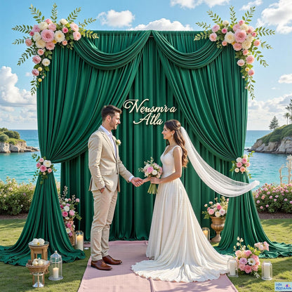 10 ft x 10 ft Wrinkle Free White Backdrop Curtains for Wedding Parties, Polyester Photography Backdrop Drapes for Birthday Parties Stage Backdrop Stand, 2 Panels 5x10FT Background Curtains