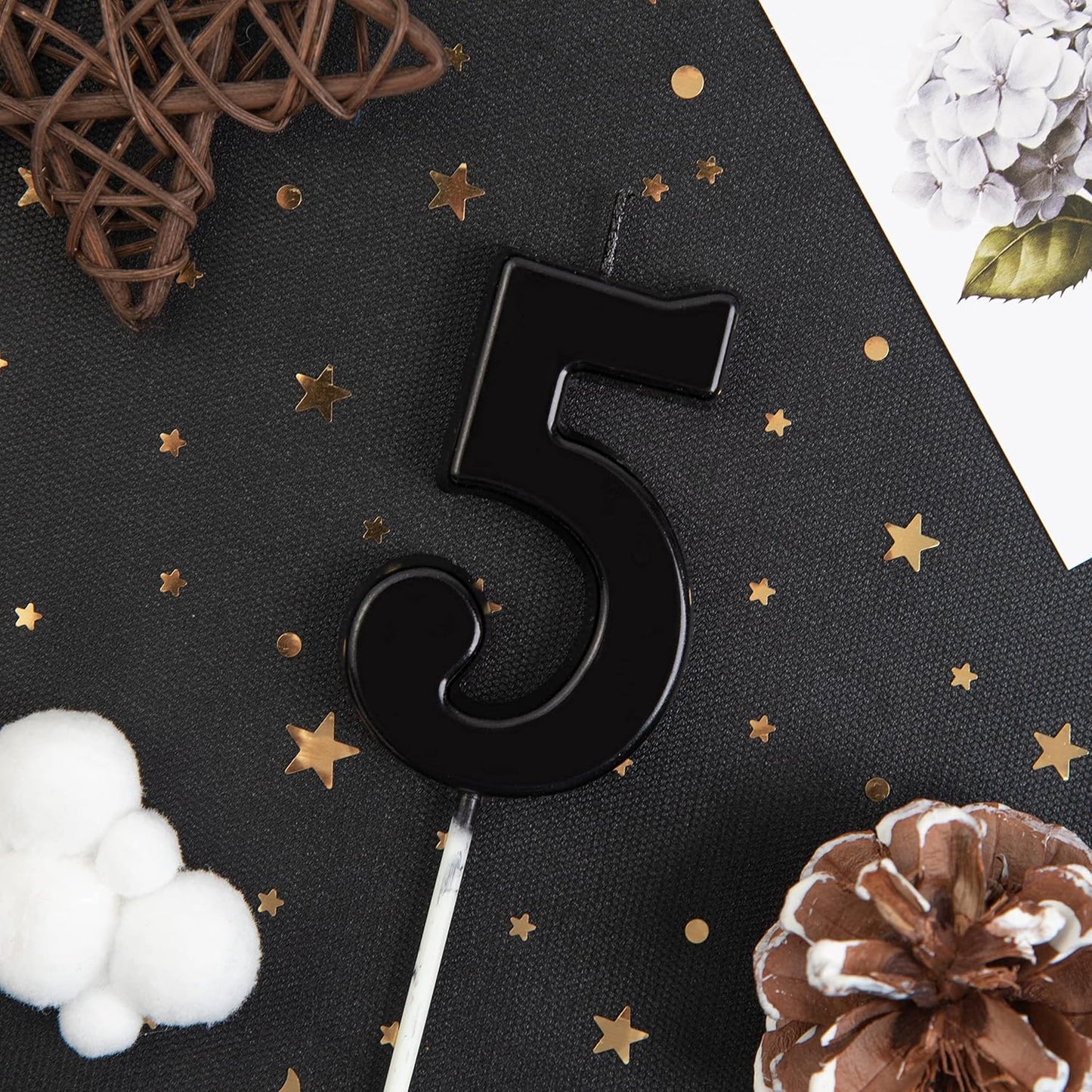 PHD CAKE 2.76 Inch Modern Gold 2 Number Birthday Candles, Gold Number Candles, Cake Number Candles, Party Celebration