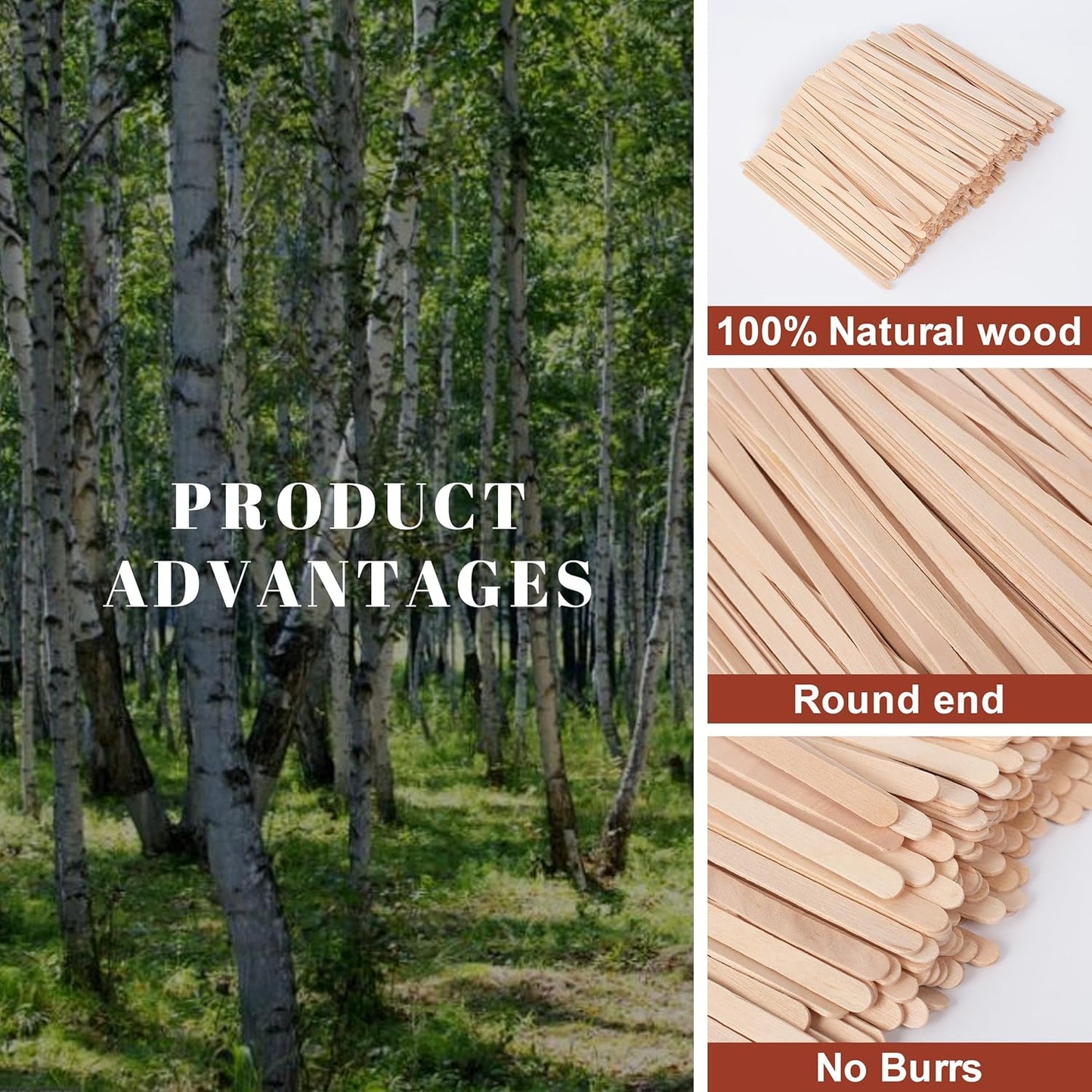 ANTETOK Wooden Coffee Stirrers - Coffee Stir Sticks 7.5 Inch,100pcs Disposable Birch Wood Coffee/Beverage Stirrers,Swizzle Drink Sticks,Coffee Bar Accessories