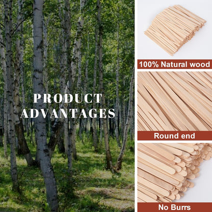 ANTETOK Wooden Coffee Stirrers - Coffee Stir Sticks 7.5 Inch,100pcs Disposable Birch Wood Coffee/Beverage Stirrers,Swizzle Drink Sticks,Coffee Bar Accessories
