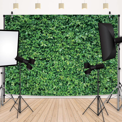 Green Leaves Backdrop - Nature Greenery Polyester Photography Background for Birthday Wedding Decor Soft Fabric Wall Banner | Baby Shower, Safari, Dinosaur Theme Photo Booth(7x5ft)