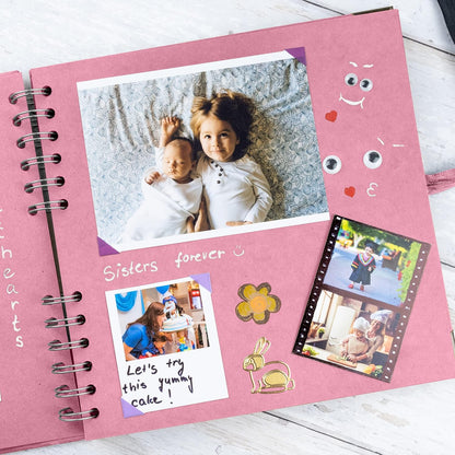 Bstorify Scrapbook Album 60 Pages (8 x 8 Inch) Brown Thick 200gsm Kraft Paper, Photo Album Scrapbook, Memory Book - Ideal for Your Scrapbooking Albums Art & Craft Projects