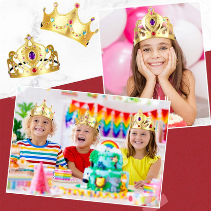 Yaomiao 44 Pcs Birthday Foam Crowns for Kids Princess Tiaras King Hat Bulk Diamond Sticker Kits for Crown Party Supplies