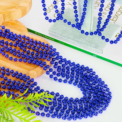 EOBOH 144PCS Mardi Gras Beads, Metallic 12 Kinds Bead Necklace Party Supplies, 33" Mardi Gras Necklace Costume Stuff, Festival Parade Throw Accessories for Wedding Birthday Celebrations Decorations
